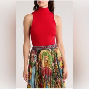 Alice + Olivia Red Rudy Sleeveless Sweater Tank NWT Sz XLarge